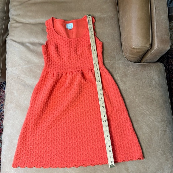 Maeve Knit Side Pockets Caye Scalloped Dress Size Small Coral ANTHROPOLOGIE - Picture 4 of 9